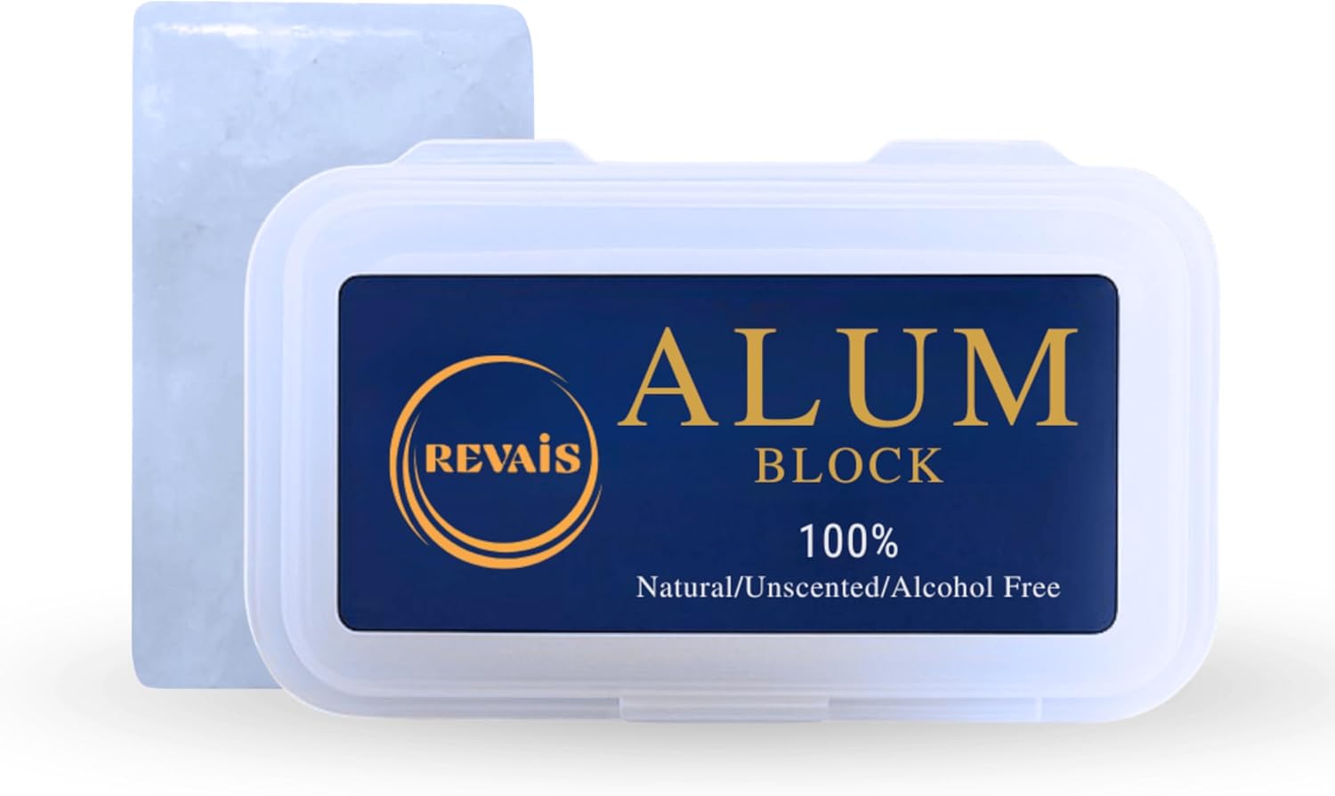 Natural Alum Block 100g – 100% Pure Fitkari Stone Deodorant & Aftershave for Men, Soothes Razor Burn & Shaving Cuts, Astringent, Non-Staining, Unscented, Alcohol-Free, Gentle on Skin