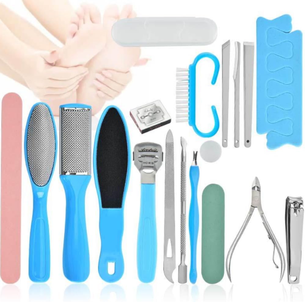 20 PCS Foot Scrubbers Pedicure Tools Set Dead Skin Removal Foot Shrub Set Foot Board File Foot Scraper Foot Care