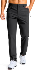 Men's Golf Pants - 30"/32"/34" Slim Fit Stretch Lightweight Dress Pants for Men with Zipper Pockets Casual Work