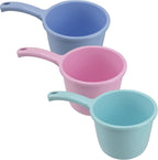 EIKS 3 Pack Plastic Water Ladle for Scooping & Dispensing Water, Used for Washing Hair Kitchen Garden Bath Cleaning Application