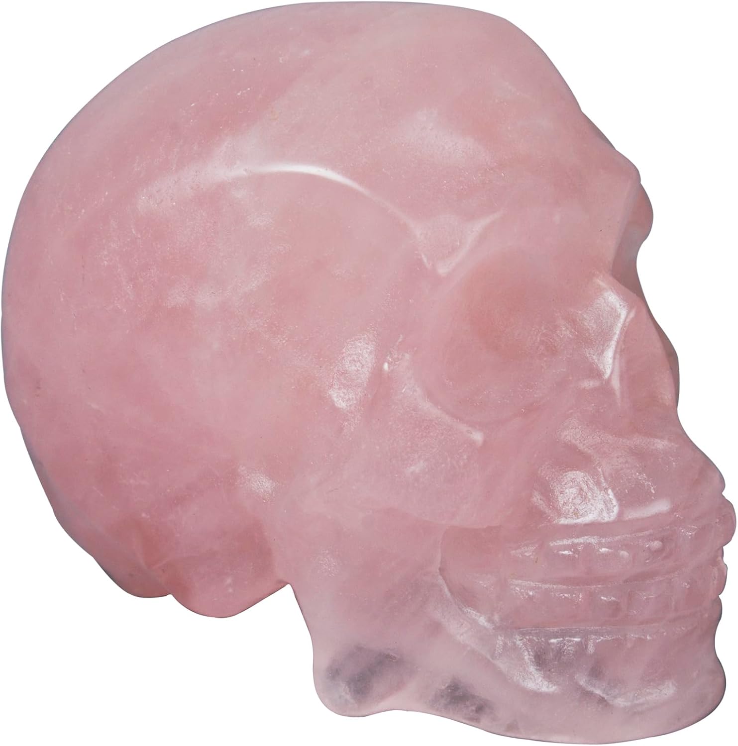 2inch Crystal Rose Quartz Carved Skull Statue Spiritual Decor Skull Bathroom Decor Bathroom Decor Home Office Decoration Hand Carved Gemstone Reiki Healing for Woman Gift.