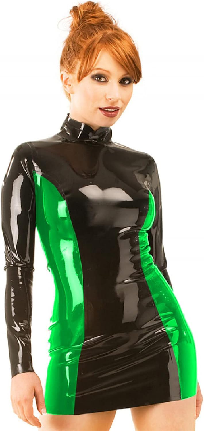 Cosplay Costumes Shiny PVC Women Bodycon Dress Dress Sexy Clubwear Plus Size 7XL,Green,S