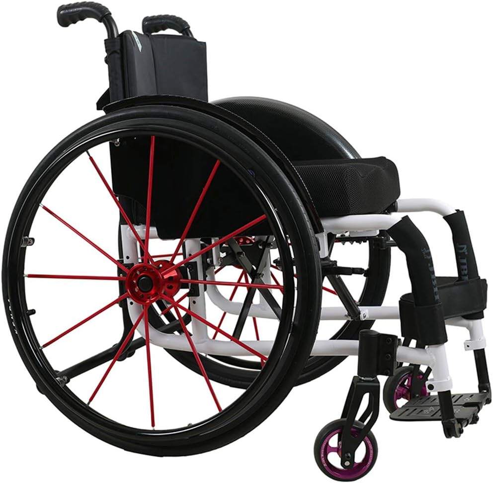 Drive Lightweight Sports Wheelchair with Handbrakes and Quick Release Rear Wheels Shock Absorber Trolley,White