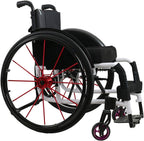 Drive Lightweight Sports Wheelchair with Handbrakes and Quick Release Rear Wheels Shock Absorber Trolley,White