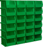 Akro-Mils 30210 AkroBins Plastic Storage Bins, Space-Saving Stackable Bins for Garage, Pantry, Craft Organization, 5" x 4" x 3", Green, 24-Pack