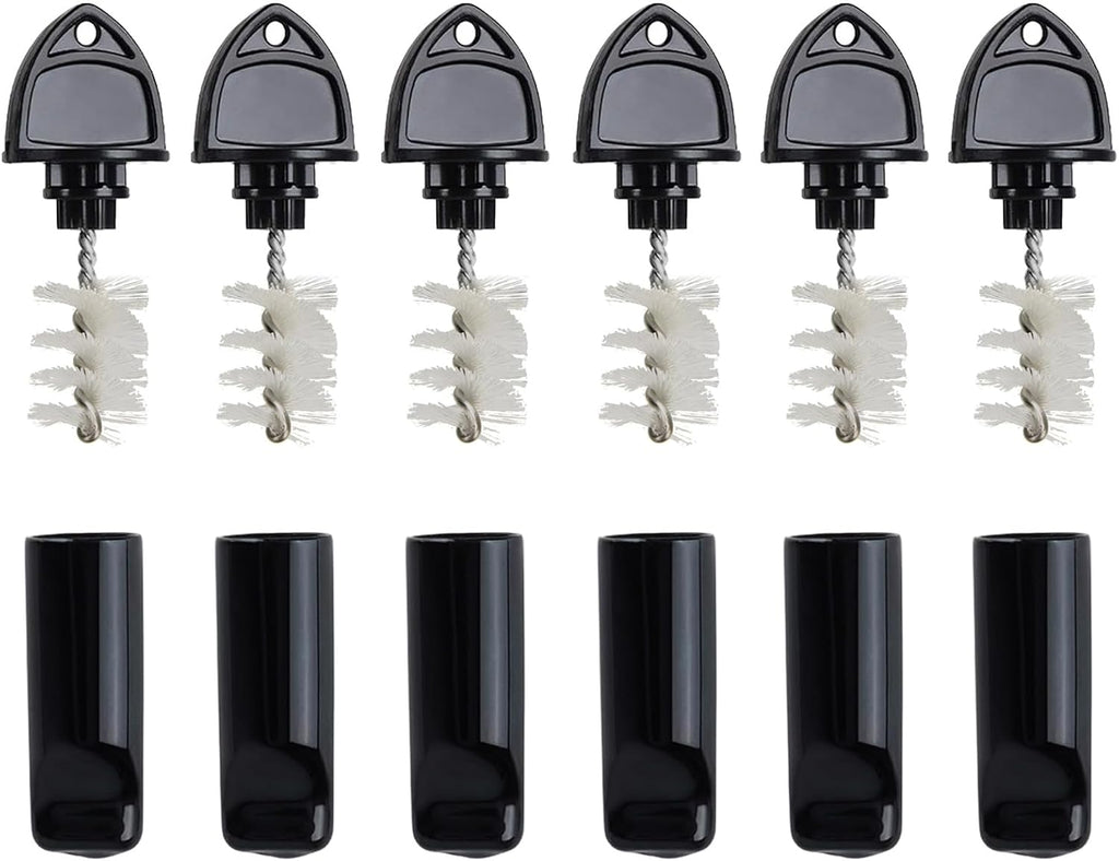 Beer Faucet Cap & Plug Covers 12 Pack Brushes & Rubber Draft Faucet Soother Sanitary Covers Spout Plug Cleaning Tap Kit for Kegerator