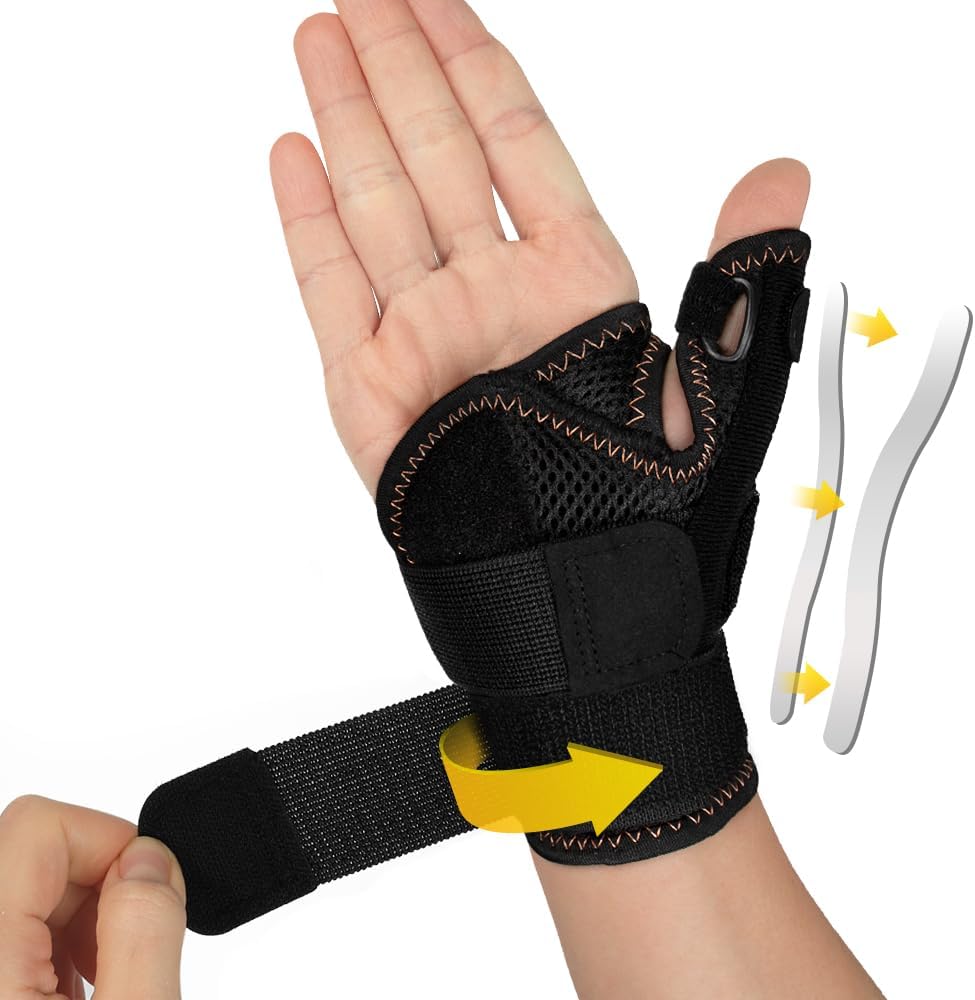 FITTOO Copper Infused Thumb & Wrist Brace for Men and Women - Comfortable CMC Thumb Brace Spica Splint for Pain Relief, Tendonitis, Right & Left Hand - Universal Size