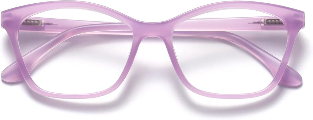 OPULIZE KAT Reading Glasses for Women Men, Cat-Eye Frame with Spring Hinges, Matt Purple +1.00 (Pack of 1)