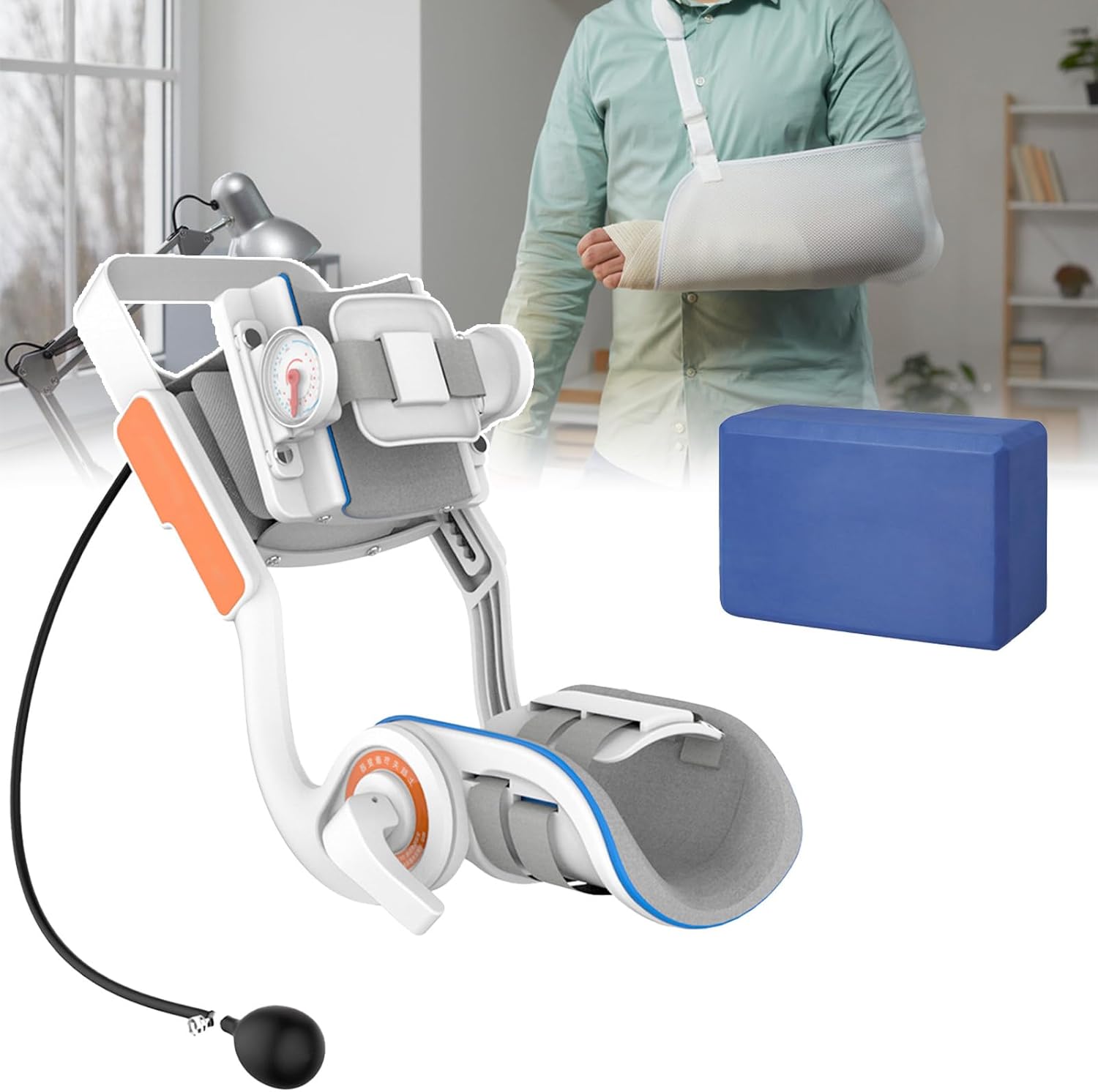 Elbow Rehabilitation Training Device, Flexion and Extension Training, Full Angle Adjustment (-15°~150°) Elbow Joint Stretching Trainer, Static Traction Technology