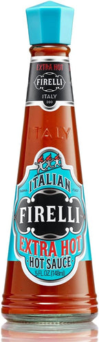 FIRELLI Extra Hot Italian Hot Sauce | 5oz Bottle (Pack of 1) | Perfect Added Kick for Wings or Pizza | Hottest Italian Hot Sauce, Gluten Free, Keto, Made in Italy With Calabrian Chili Peppers