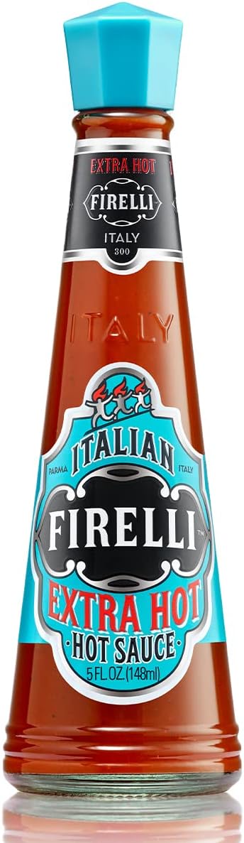 FIRELLI Extra Hot Italian Hot Sauce | 5oz Bottle (Pack of 1) | Perfect Added Kick for Wings or Pizza | Hottest Italian Hot Sauce, Gluten Free, Keto, Made in Italy With Calabrian Chili Peppers