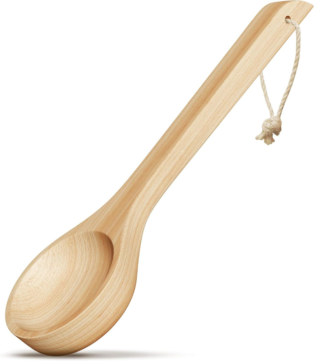 Northwood Sauna - Sauna Ladle - Handmade from Finnish Pine Wood - Natural Rope - 16″ Handle & 5 oz (150 mL) Capacity Spoon