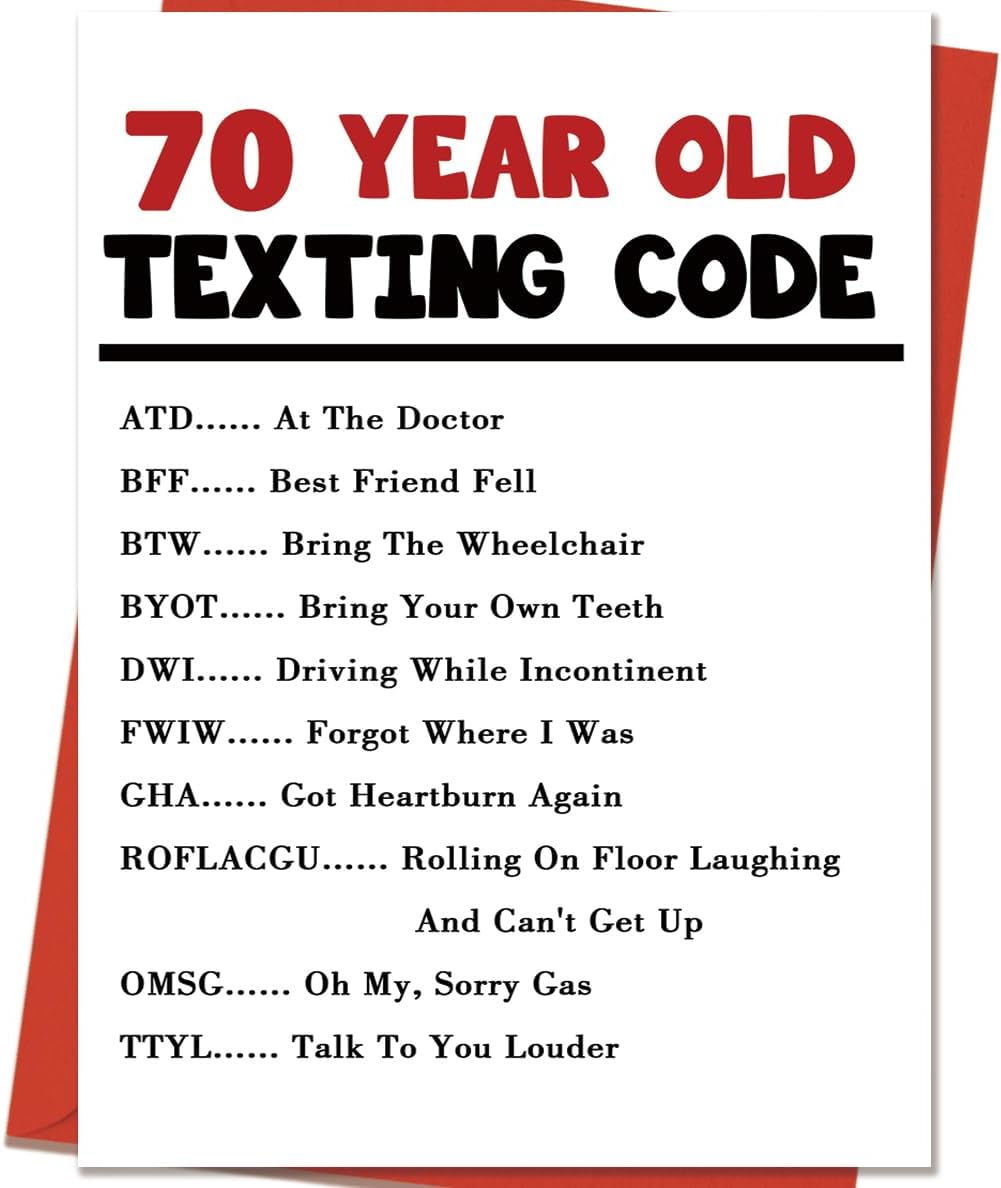 Funny 70th Birthday Card Gifts for Women Men | Humorous Birthday Gifts Decorations for 70 Year Old Dad Mom Grandpa Grandma