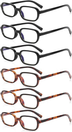 6 Pack Blue Light Blocking Reading Glasses for Women & Men, 97.69% Blue Light Filter Anti Eye Strain HD Clear Lens