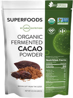 MRM Nutrition Organic Fermented Cacao Powder - Premium Superfood Powder from Peruvian Cacao Beans, Antioxidant Rich, Flavonoids, Unsweetened, Vegan, Gluten Free, non-GMO - 43 Servings