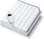 Beurer UWB55 Heated Mattress Pad with 8 Temperature Settings & Ultra-Soft Fleece, 59" x 31.5", Electric Bed Warmer with Overheat Safety Features, Fast Heating, Machine Washable