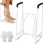 Compression Sock Aid Device – Stocking Donner for Seniors, Adaptive Sock Putting-On Tool, Medium Calf (<18”), Compatible for JOBST, SB SOX, CHARMKING, White