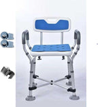 Adjustable Foldable with Back and Arms for Disabled, Elderly and Pregnant, Portable Seat with 330 Lbs Beacapacity - Ideal Bath Stool for Independence and Safety/A-2