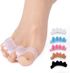 Pure Comfort Silicone Toe Separators – White – Bunion Corrector & Hammertoe Straightener for Overlapping Toes, Plantar Fasciitis Relief – Adjustable Gel Toe Spacers for Yoga, Running & Daily Wear – Washable & Reusable (2 Pairs)