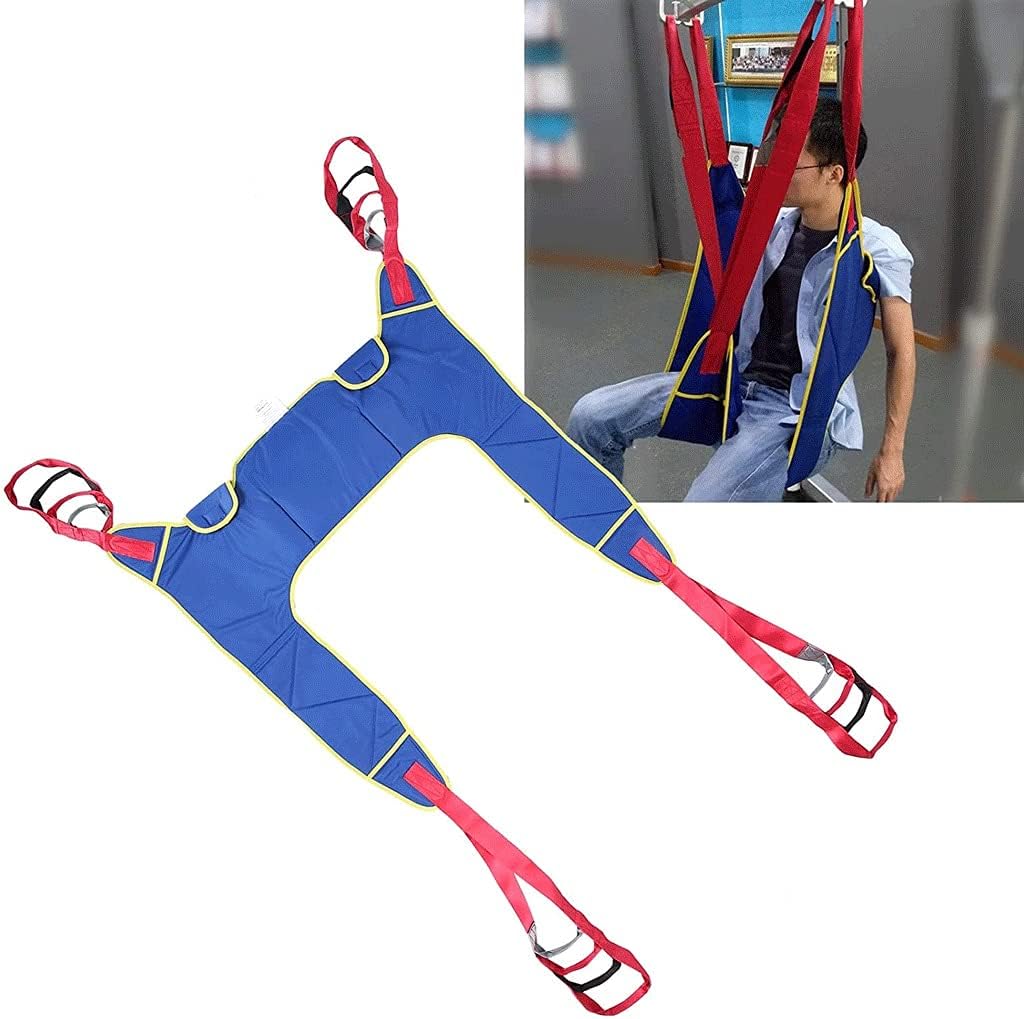 Toileting Sling for Hoist, Medical Lift Equipment Bariatric Handicap Lift Commode Sling Medical Transfer Belt with Four Point Support Full Body Sling