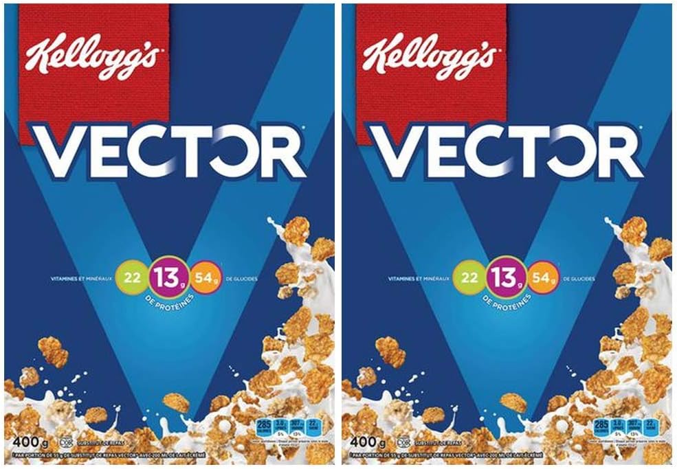Kellogg's Vector Meal Replacement Cereal, 400g/14.1oz, 2-Pack (Imported from Canada)