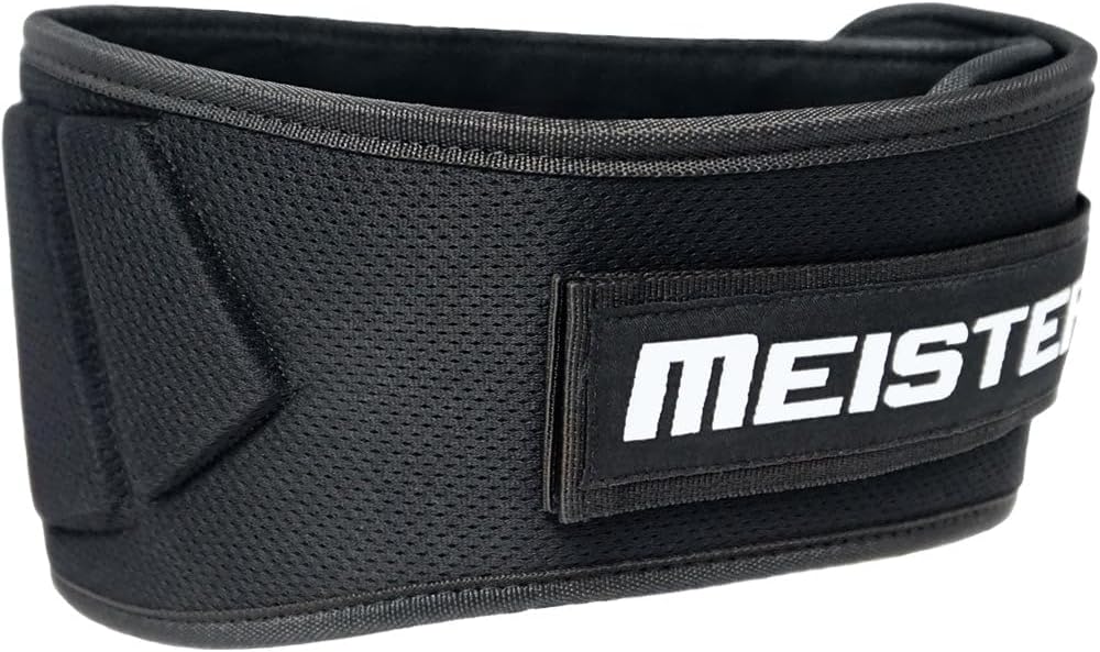 Meister Contoured Neoprene Weight Lifting Belt 6" Back Support