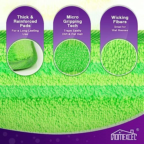 HOMEXCEL Microfiber Mop Pads Compatible with Swiffer Wet Jet, Reusable Machine Washable Swiffer WetJet Pad Refills, Mop Head Replacements for Multi Surface Wet & Dry Cleaning, Pack of 8