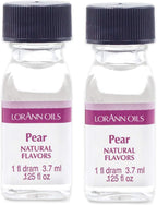 LorAnn Oils Super Strength Flavoring - Used For Candy Making, Flavoring Extracts, Baking, Hard Candy, and Flavor Oils - Bold, Natural Flavors 4X Stronger Than Extracts - Pear, Pack of 2, 0.125 fl oz