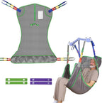 Universal Full Body Patient Lift Sling, Patient Lift Medical Sling for Bed Positioning and Bathing Assist Aids,Transfer Sling for Elderly,Disabled,Bedridden(Purple Gray,Large)