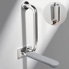 Ceardear Flip Up Toilet Grab Bar for Elderly - 300lb Heavy Duty Stainless Steel Bathroom Safety Rail - 3 Inch Wide Armrest, Foldable Wall Mounted Design for Seniors & Handicap