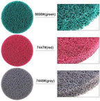 Swpeet 16Pcs 5Inch 3 Different Color Scrubbing Pads Drill Powered Brush Tile Scrubber Scouring Pads Cleaning Kit, Abrasive Buffing Pads Replacement with 1 Pcs Hook Attachment for House Cleaning