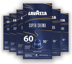Lavazza Super Crema Aluminum Capsules Compatible with Nespresso* Original Machines, Medium Roast, Arabica and Robusta Blend (60 Capsules)