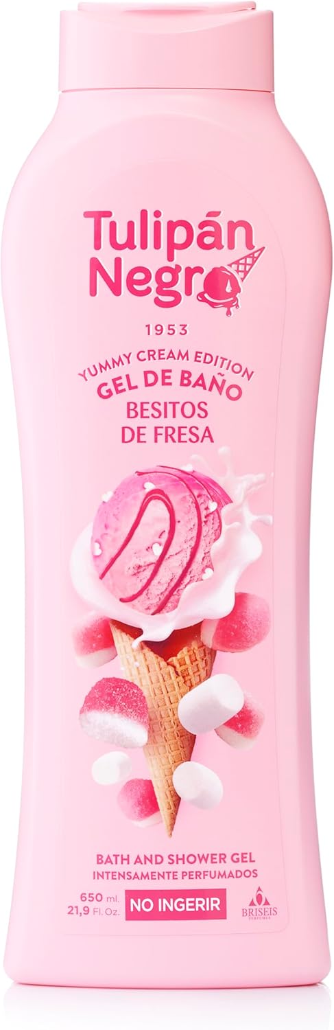 TULIPAN NEGRO Strawberry Kiss Shower Gel, 21.9 fl oz - Sweet and Nourishing Body Wash