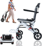 [US Fast Arrival] Foldable Wheelchairs for Adults, (13lbs)Utral-Lightweight Transport Wheelchair, Easy to Travel, Portable Travel Wheelchair for Seniors, Wheel Chair with Flip-up Armrest Black & White