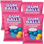 Gumballs Cotton Candy Chewing Bubble Gum 4 Bags | Flavored Lemon Raspberry Cherry | Sweet Gum Balls Treats for Kids Birthday Party Candy Buffet Favor Dessert Holiday - 13.2 oz Total