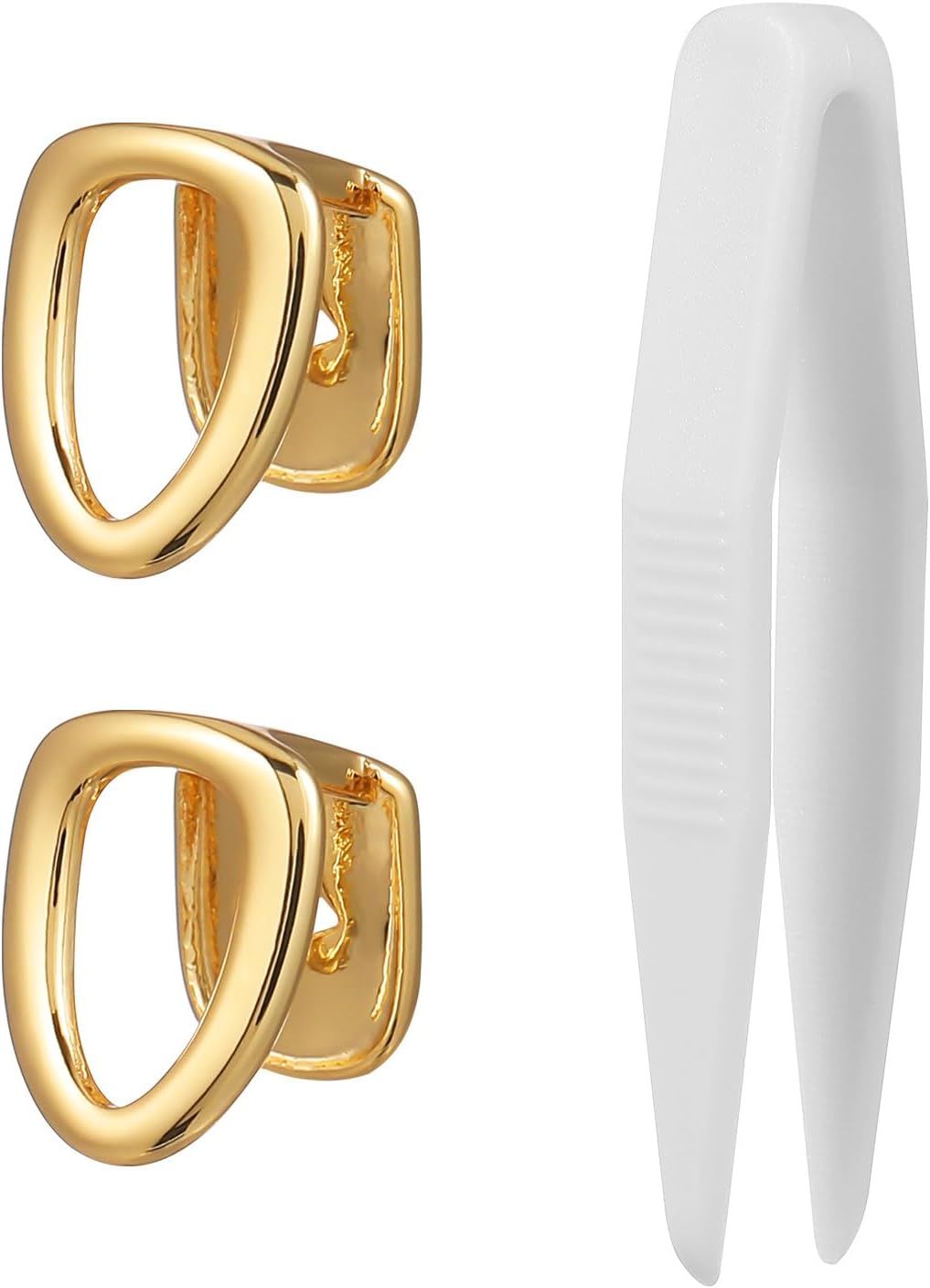 SUPVOX Gold Plated Gold Tooth: 2 Pcs Ecorative Teeth Jewelry for Hip-hop Party,single Tooth Caps for Teeth