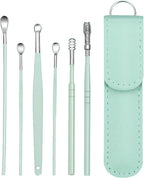 6 Pcs Ear Wax Removal Kit,Ear Cleaner Tools: Mini Portable Ear Scope with Stainless Steel 360° Spiral Ear Massage Cleaning Tool for Adults Kids - Ear Wax Remover with Storage Box