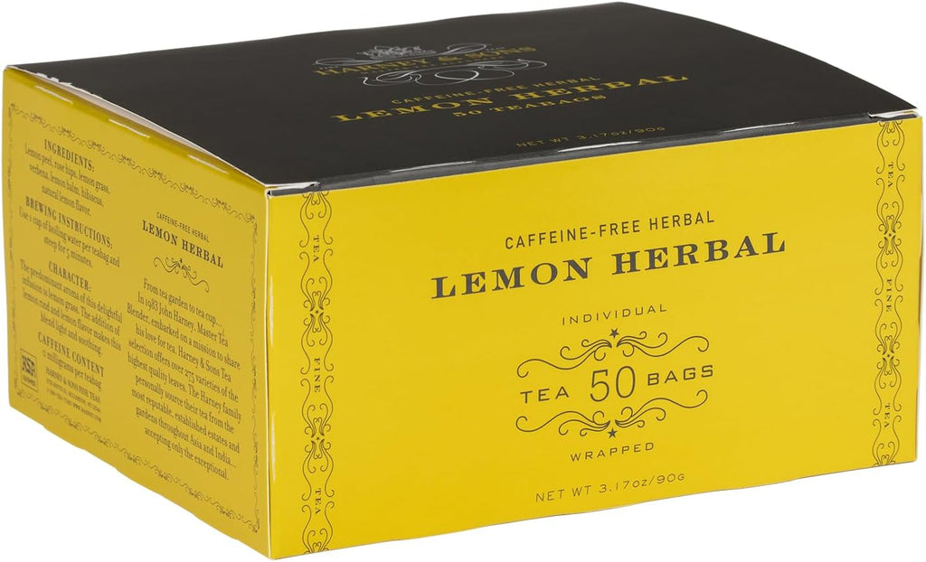 Harney & Sons Herbal Tea, Lemon, 50 Tea Bags