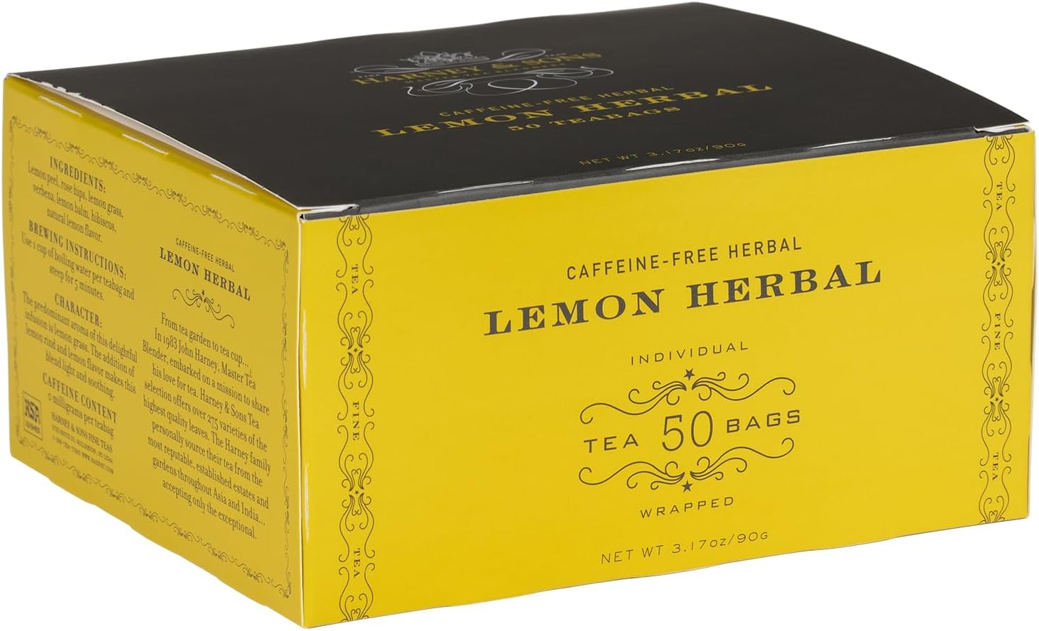 Harney & Sons Herbal Tea, Lemon, 50 Tea Bags