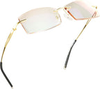 LifeArt Blue Light Blocking Glasses,Computer Reading Glasses,Rimless Frame Tinted Lens with Diamond,Stylish for Men (+1.50 Magnification)