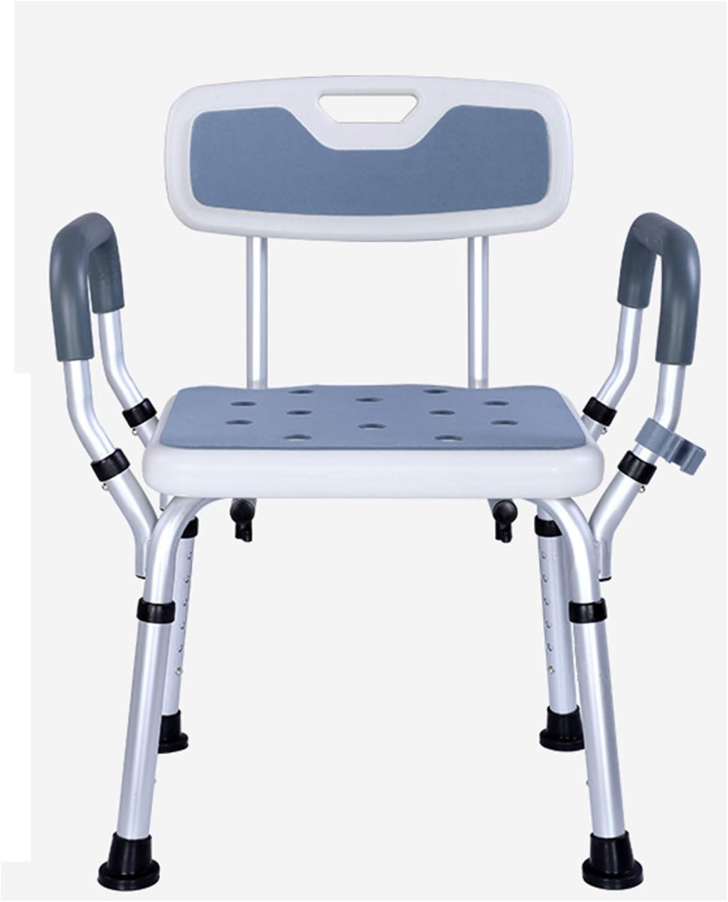 Shower Chair for Elderly Height Adjustable Shower Seat Heavy Duty Shower Assist Seniors and Disabled, with Arms and Back Non-Slip Safety Bathroom Shower Stool Load Weight 150KG,D s