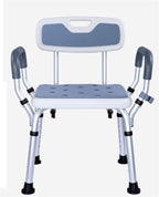 Shower Chair for Elderly Height Adjustable Shower Seat Heavy Duty Shower Assist Seniors and Disabled, with Arms and Back Non-Slip Safety Bathroom Shower Stool Load Weight 150KG,D s
