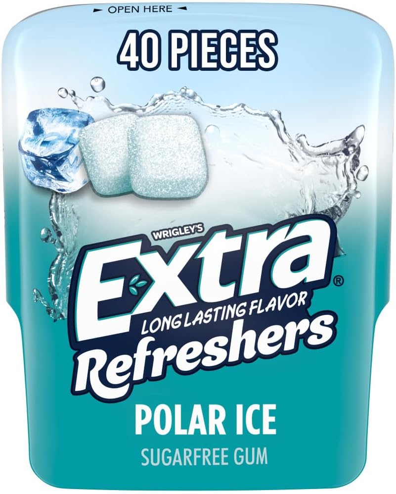 Extra Extra Refreshers Chewing Gum, Polar Ice, 40 Count