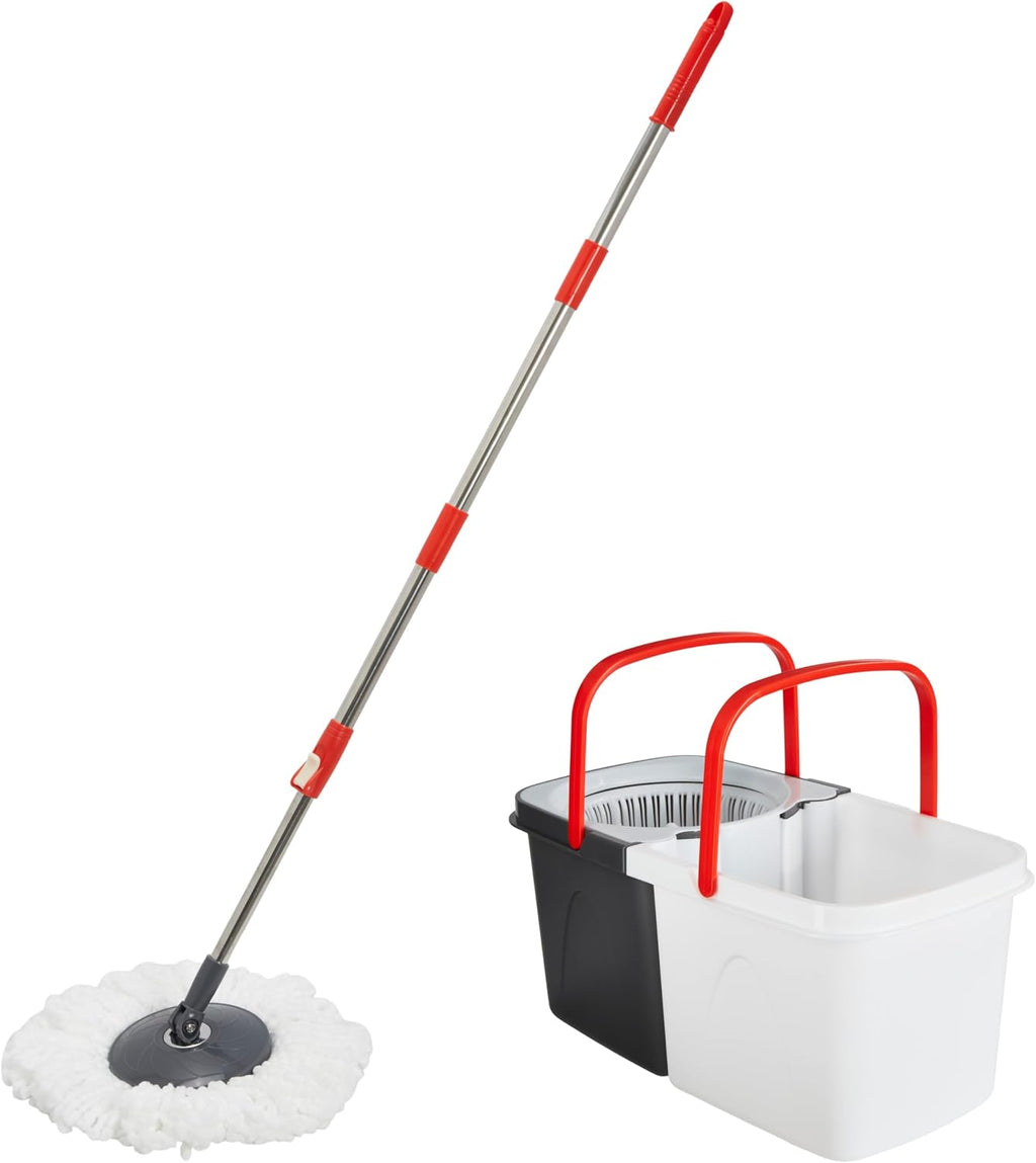 Clorox Nesting Spin Mop - Two-Bucket System, Easy Fill & Empty, Powerful Cleaning, Hex Design Mop Head, Spinning Handle