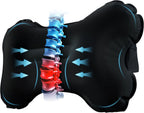 Mixtrend Travel Lumbar Pillow – Inflatable Memory Foam Back Support Pillow for Airplane, Car, Office, Long Flight, Ergonomic Travel Cushion for Lower Back Pain Relief – for Men, Women, Kids, Black