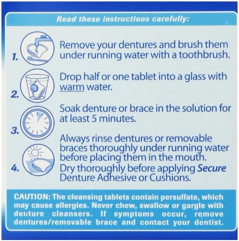 Denture Cleanser 32 Tab By Secure Denture Adhesive (1 Each)