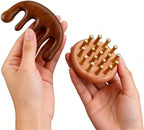 Scalp Massager for Hair Growth, Two-Piece Set-Manual Head Scrubber with Sandalwood, Portable Handheld Tool for Scalp Care & Relaxation, Stress Relief Brush for Home and Travel Spa Experience