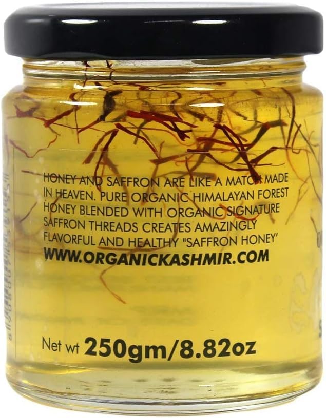 Organic Kashmir Signature Saffron Honey Organic Saffron Thread Honey Kesar Honey 400 Gram