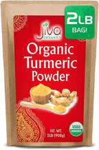 Organic Turmeric Powder 2 LB Bulk Bag - Lab Tested, 100% Raw with Curcumin, Reports Available, Pure, USDA Organic & Non-GMO from India by Jiva Organics