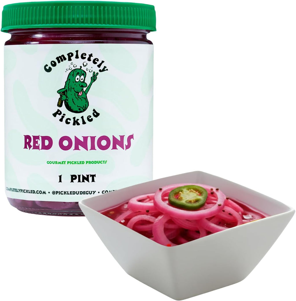 Gourmet Pickled Red Onions, Tangy, Sweet & Crisp, No Sugar, Preservatives or Artificial Colors, Made with Apple Cider Vinegar & Hand-Blended Spices,16 oz Jar (1 Pack)